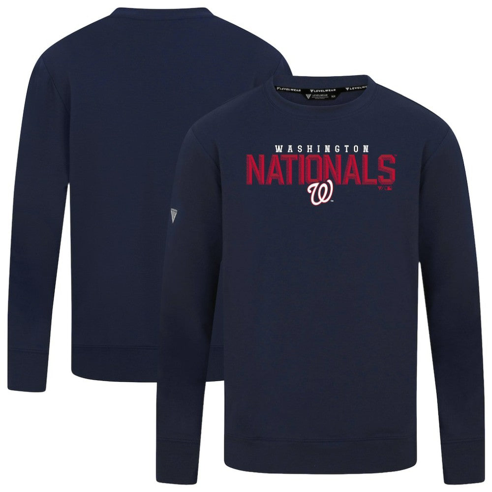 Washington Nationals Levelwear Mandate Carve Tri-Blend Sweatshirt - Navy