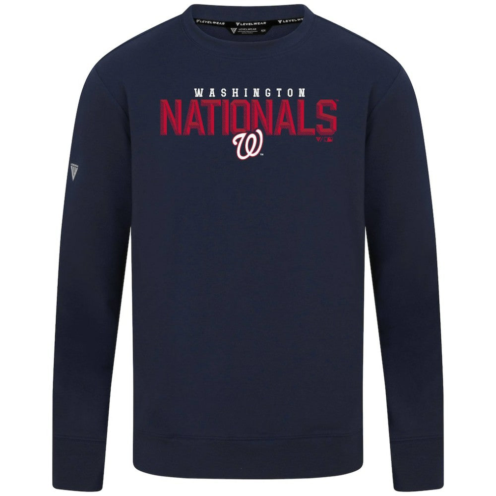 Washington Nationals Levelwear Mandate Carve Tri-Blend Sweatshirt - Navy