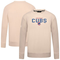 Chicago Cubs Levelwear Mandate Carve Tri-Blend Sweatshirt - Khaki