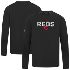 Cincinnati Reds Levelwear Mandate Carve Tri-Blend Sweatshirt - Black