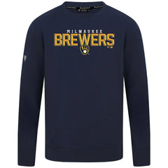 Milwaukee Brewers Levelwear Mandate Carve Tri-Blend Sweatshirt - Navy