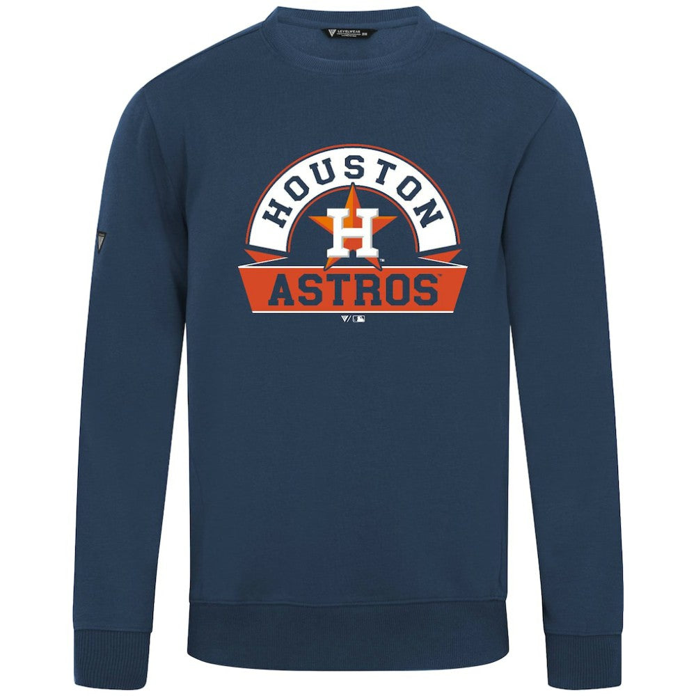 Houston Astros Levelwear Zane Banner Arch Sweatshirt - Navy