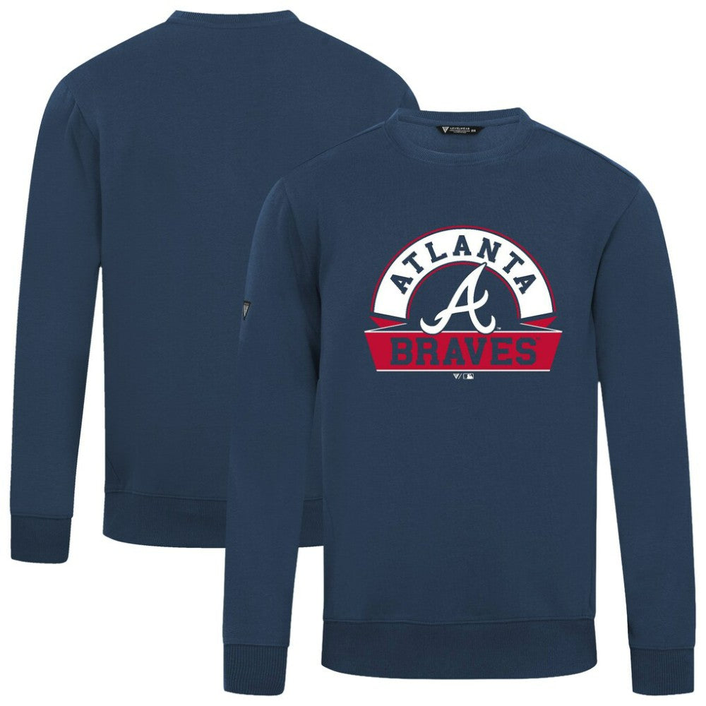 Atlanta Braves Levelwear Zane Banner Arch Sweatshirt - Navy