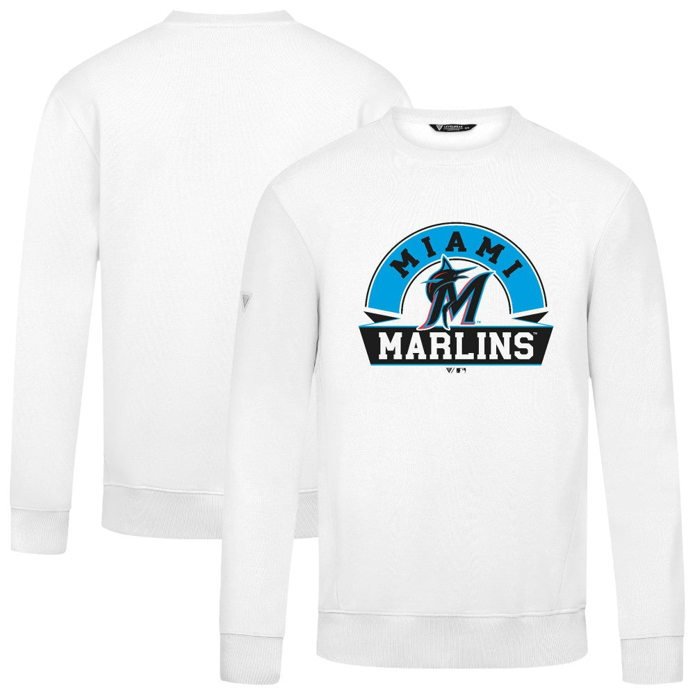 Miami Marlins Levelwear Zane Banner Arch Sweatshirt - White