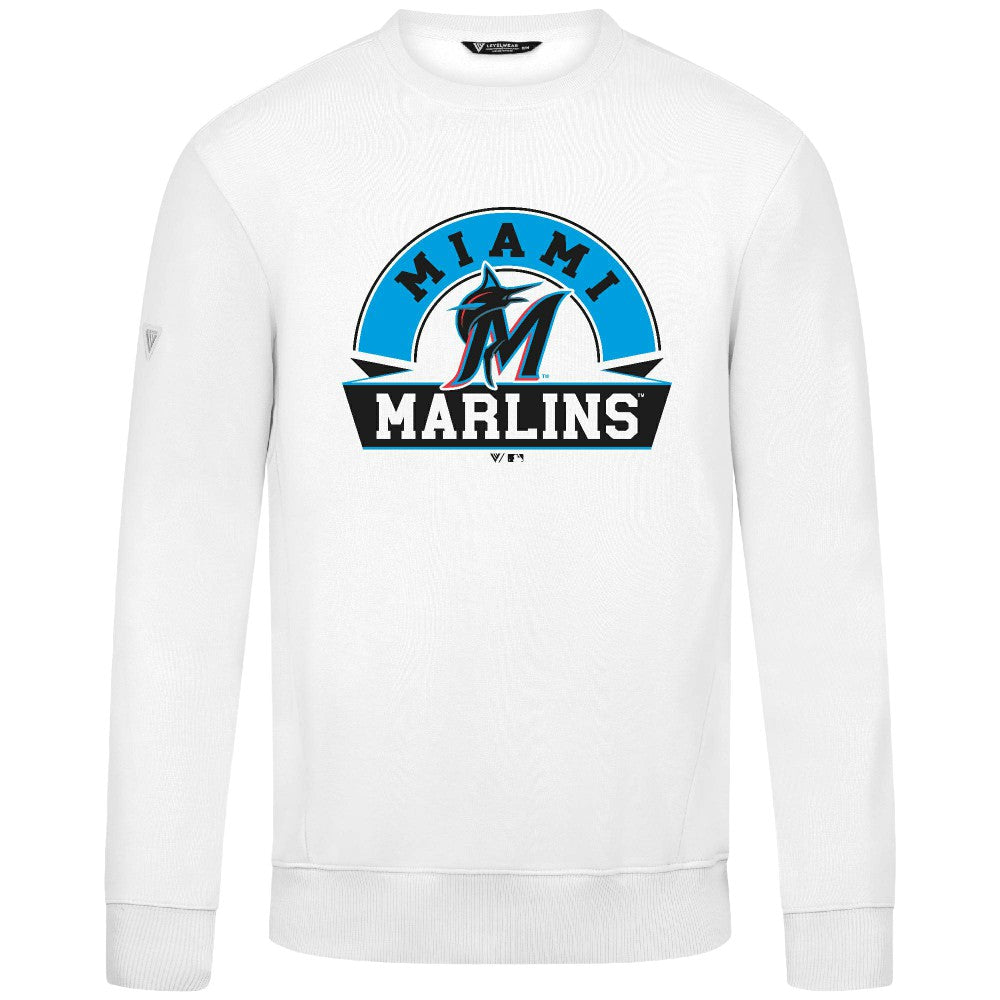 Miami Marlins Levelwear Zane Banner Arch Sweatshirt - White
