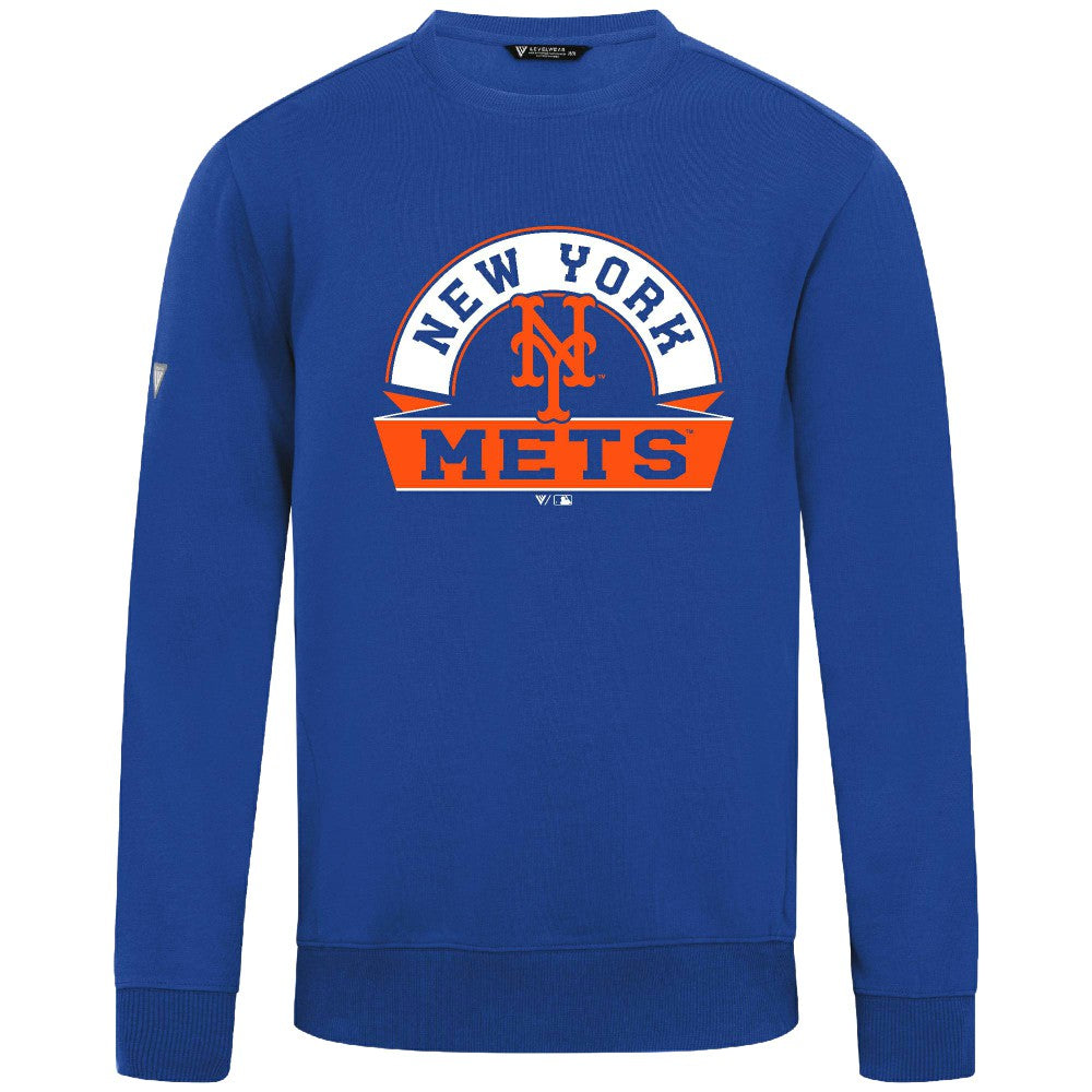 New York Mets Levelwear Zane Banner Arch Sweatshirt - Royal