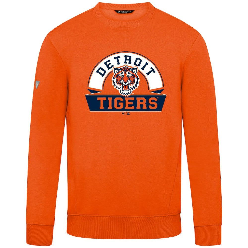 Detroit Tigers Levelwear Zane Banner Arch Sweatshirt - Orange