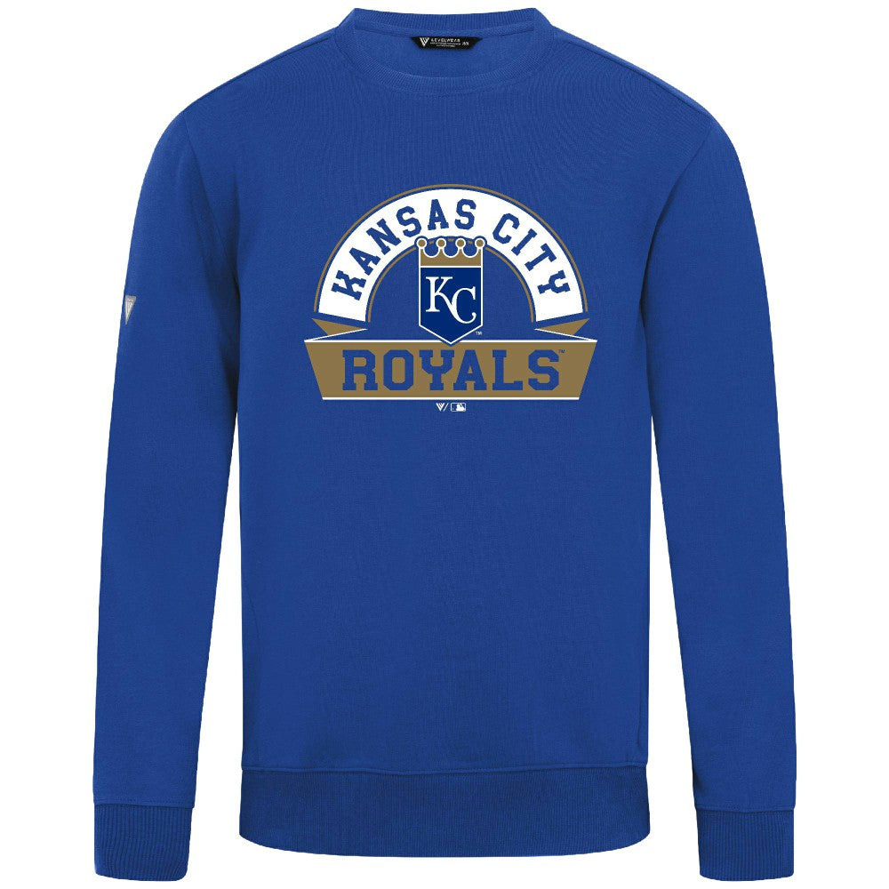 Kansas City Royals Levelwear Zane Banner Arch Sweatshirt - Royal