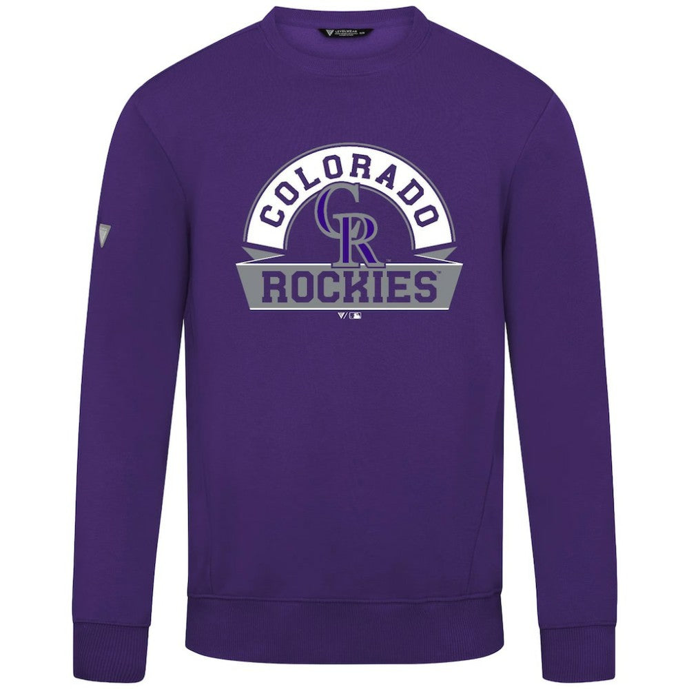 Colorado Rockies Levelwear Zane Banner Arch Sweatshirt - Purple