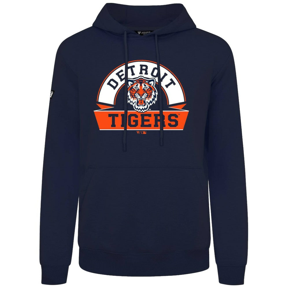 Detroit Tigers Levelwear Podium Banner Arch Hoodie - Navy