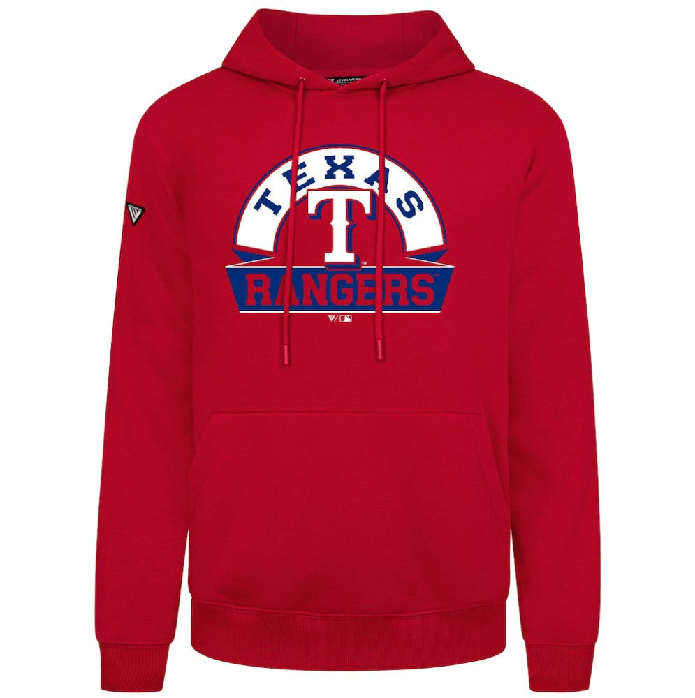 Texas Rangers Levelwear Podium Banner Arch Hoodie - Red