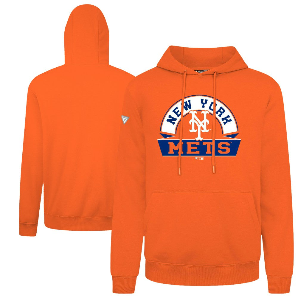 New York Mets Levelwear Podium Banner Arch Hoodie - Orange