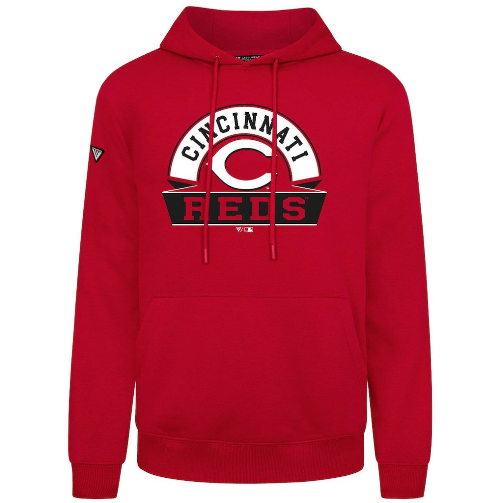 Cincinnati Reds Levelwear Podium Banner Arch Hoodie - Red