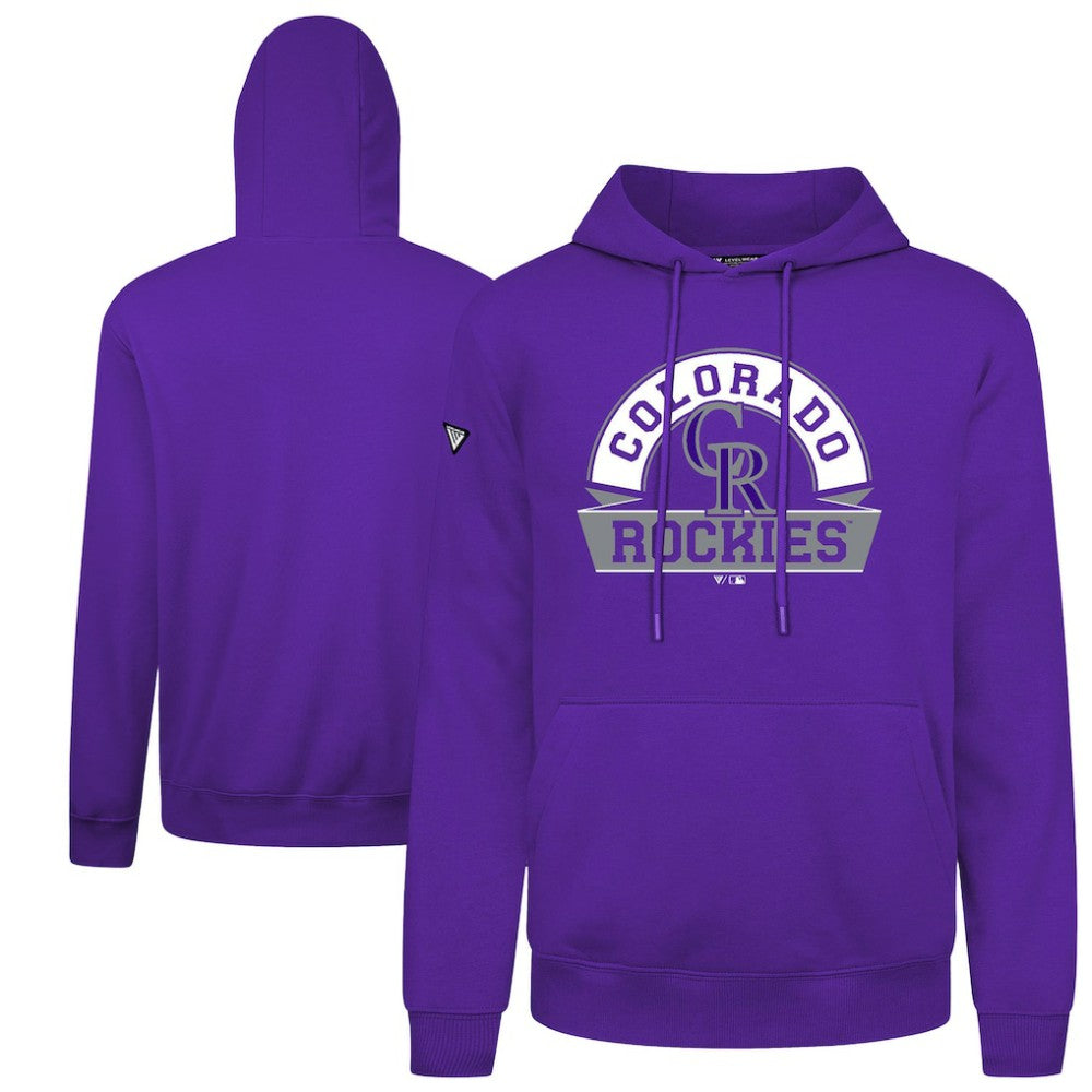 Colorado Rockies Levelwear Podium Banner Arch Hoodie - Purple