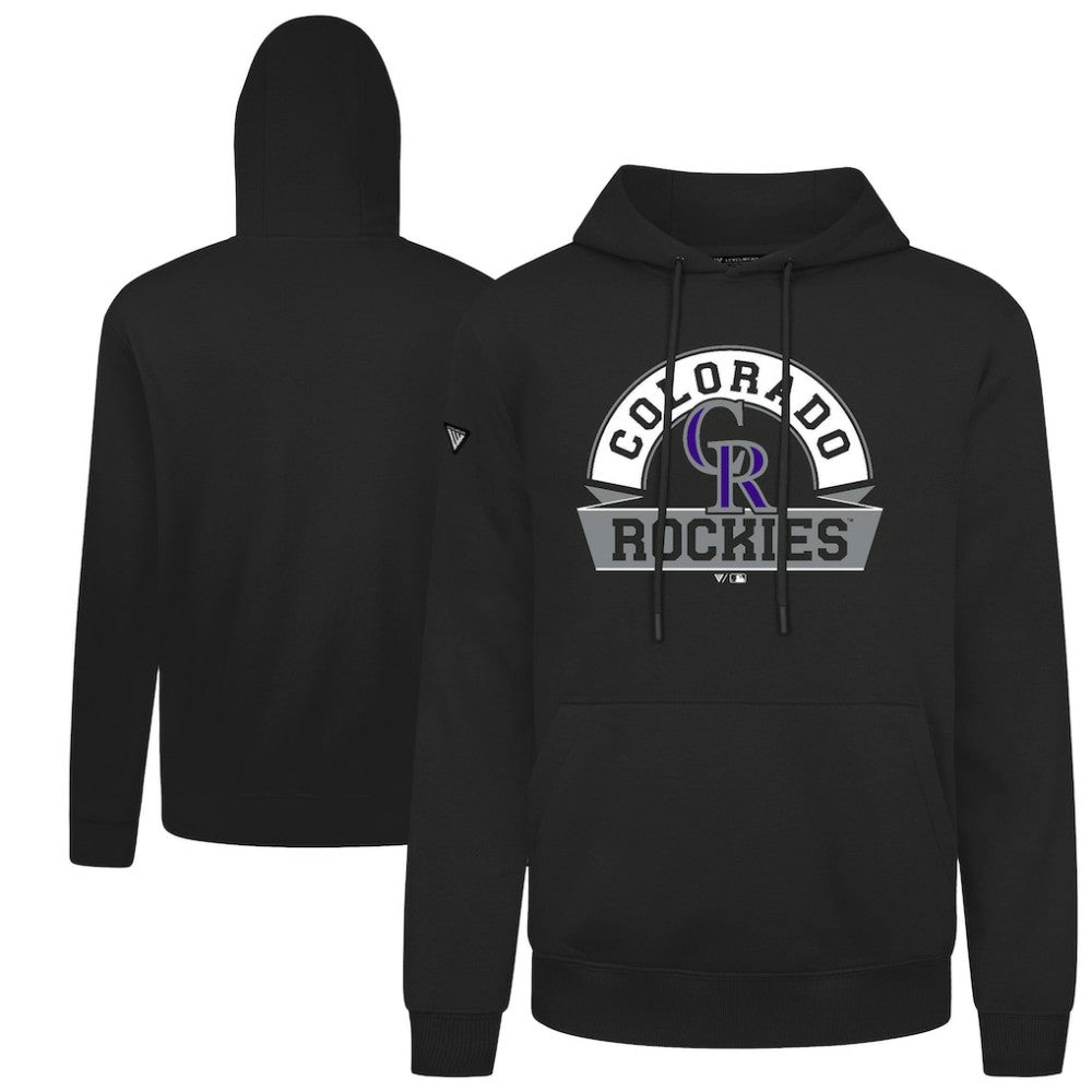Colorado Rockies Levelwear Podium Banner Arch Hoodie - Black