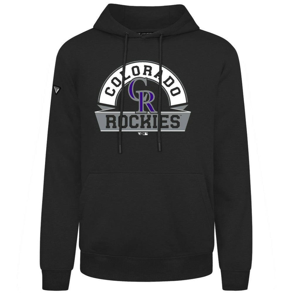 Colorado Rockies Levelwear Podium Banner Arch Hoodie - Black