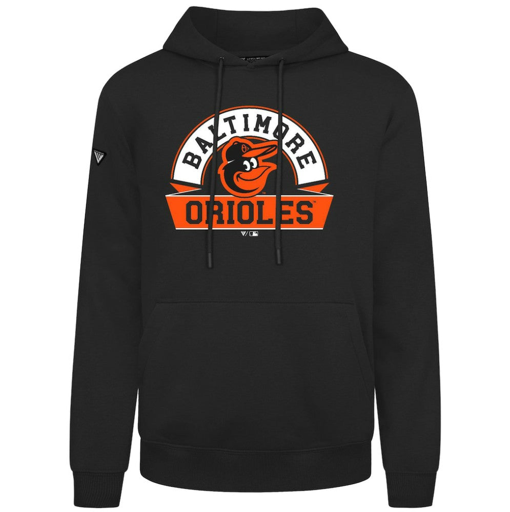 Baltimore Orioles Levelwear Podium Banner Arch Hoodie - Black