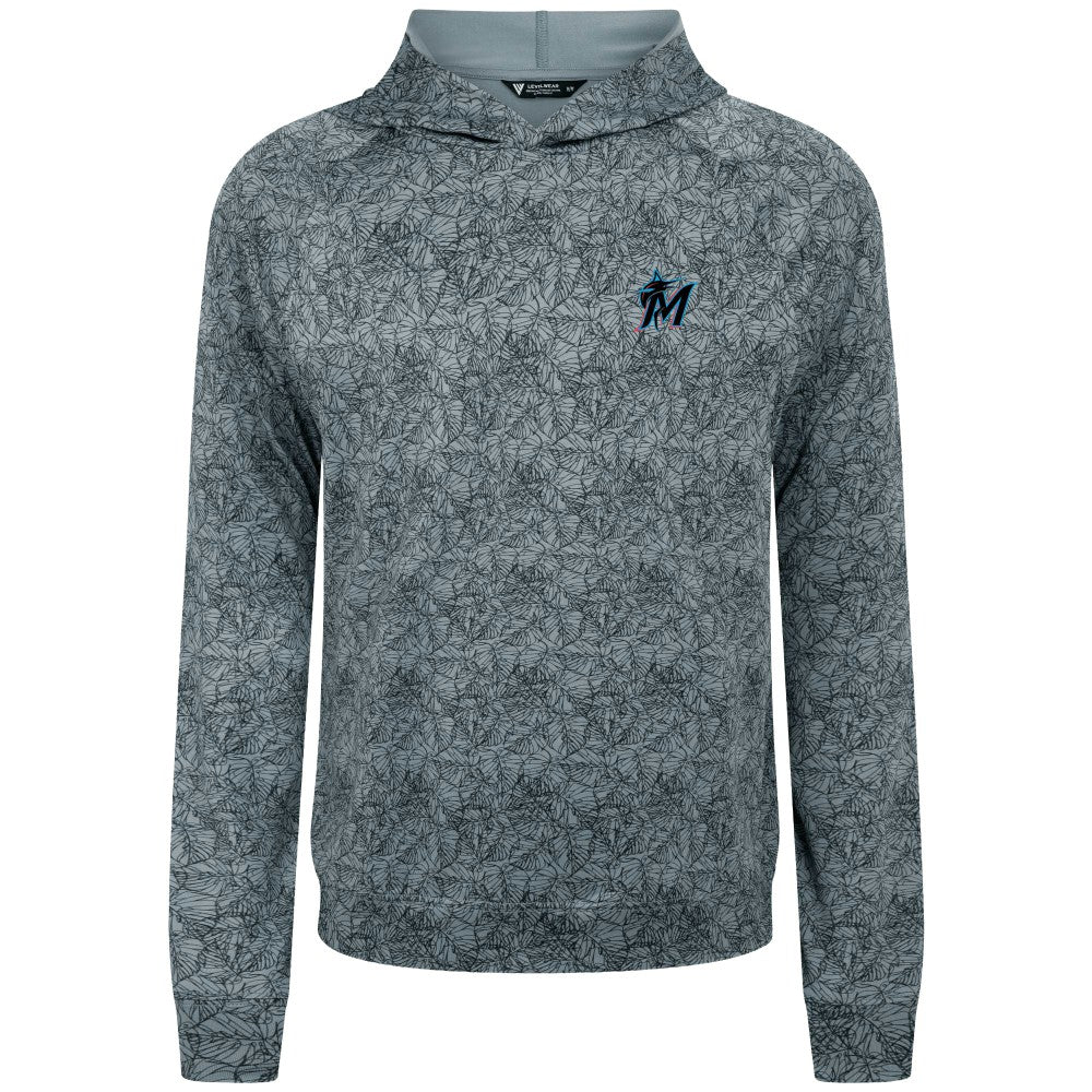 Miami Marlins Levelwear Albatross Raglan Hoodie - Gray