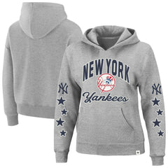 New York Yankees Women's Plus Size Starry Eye Hoodie - Heather Gray | 47 brand