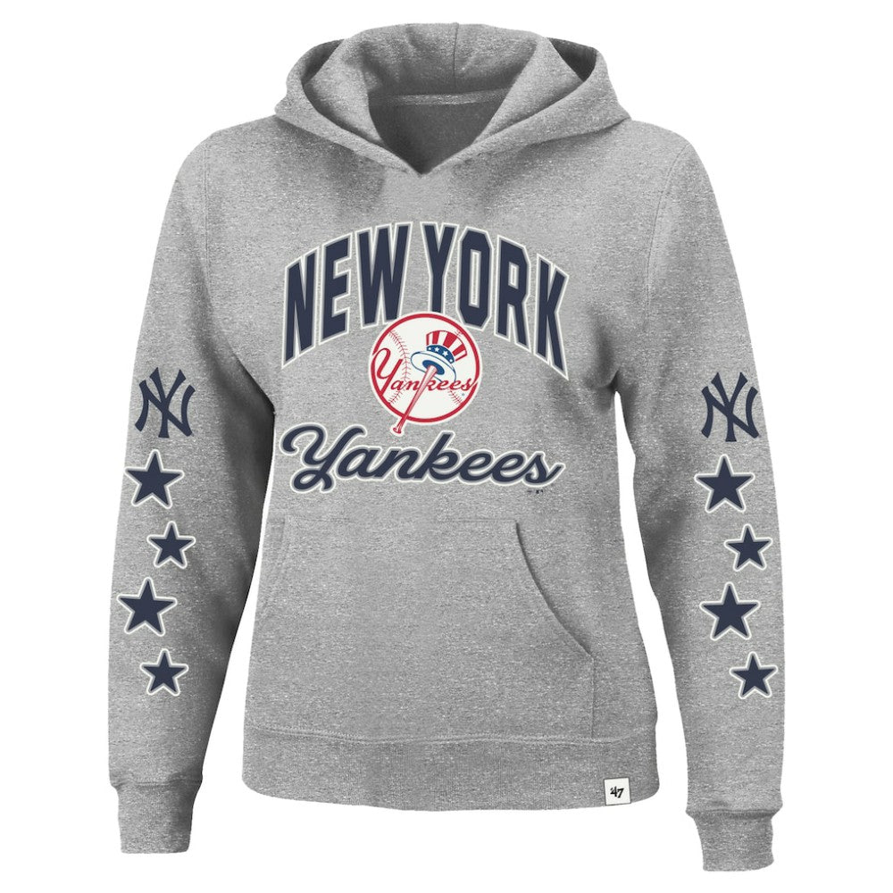 New York Yankees Women's Plus Size Starry Eye Hoodie - Heather Gray | 47 brand