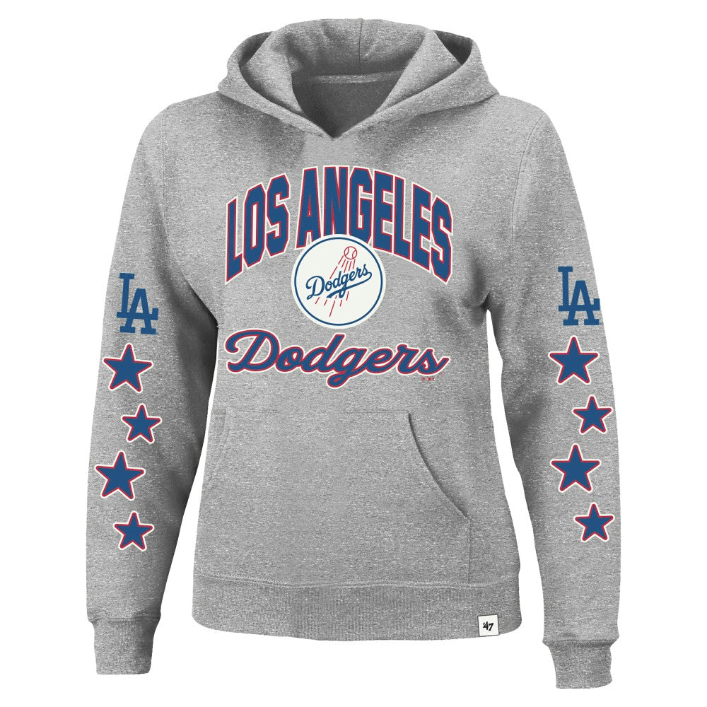 Los Angeles Dodgers Women's Plus Size Starry Eye Hoodie - Heather Gray | 47 brand