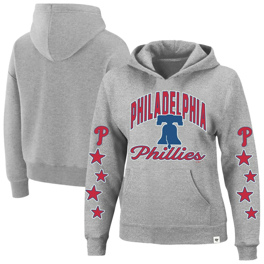 Philadelphia Phillies Women's Plus Size Starry Eye Hoodie - Heather Gray | 47 brand