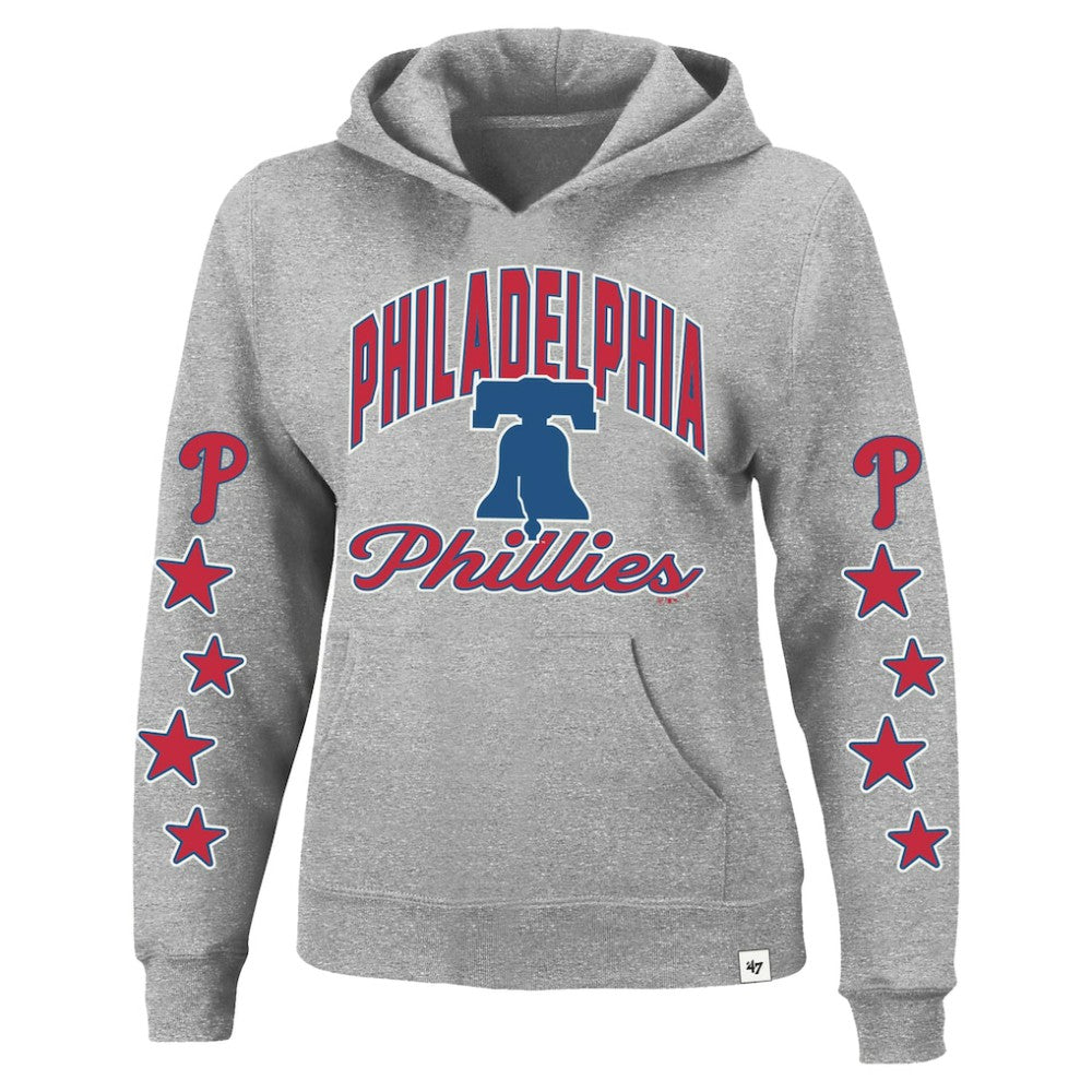 Philadelphia Phillies Women's Plus Size Starry Eye Hoodie - Heather Gray | 47 brand
