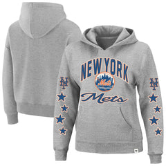 New York Mets Women's Plus Size Starry Eye Hoodie - Heather Gray | 47 brand