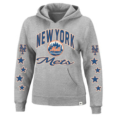 New York Mets Women's Plus Size Starry Eye Hoodie - Heather Gray | 47 brand