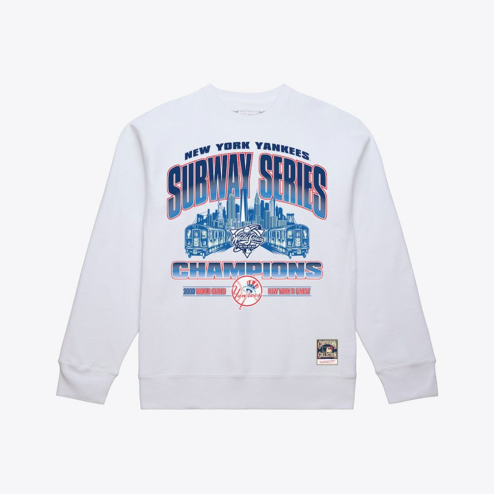 New York Yankees Subway Series Champions Crewneck Sweatshirt - White | Mitchell & Ness
