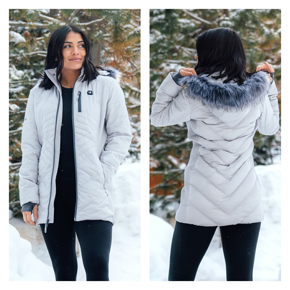 Detroit Lions ActionHeat Women's 5V Battery Heated Long Puffer Full-Zip Hoodie Jacket - White for sale