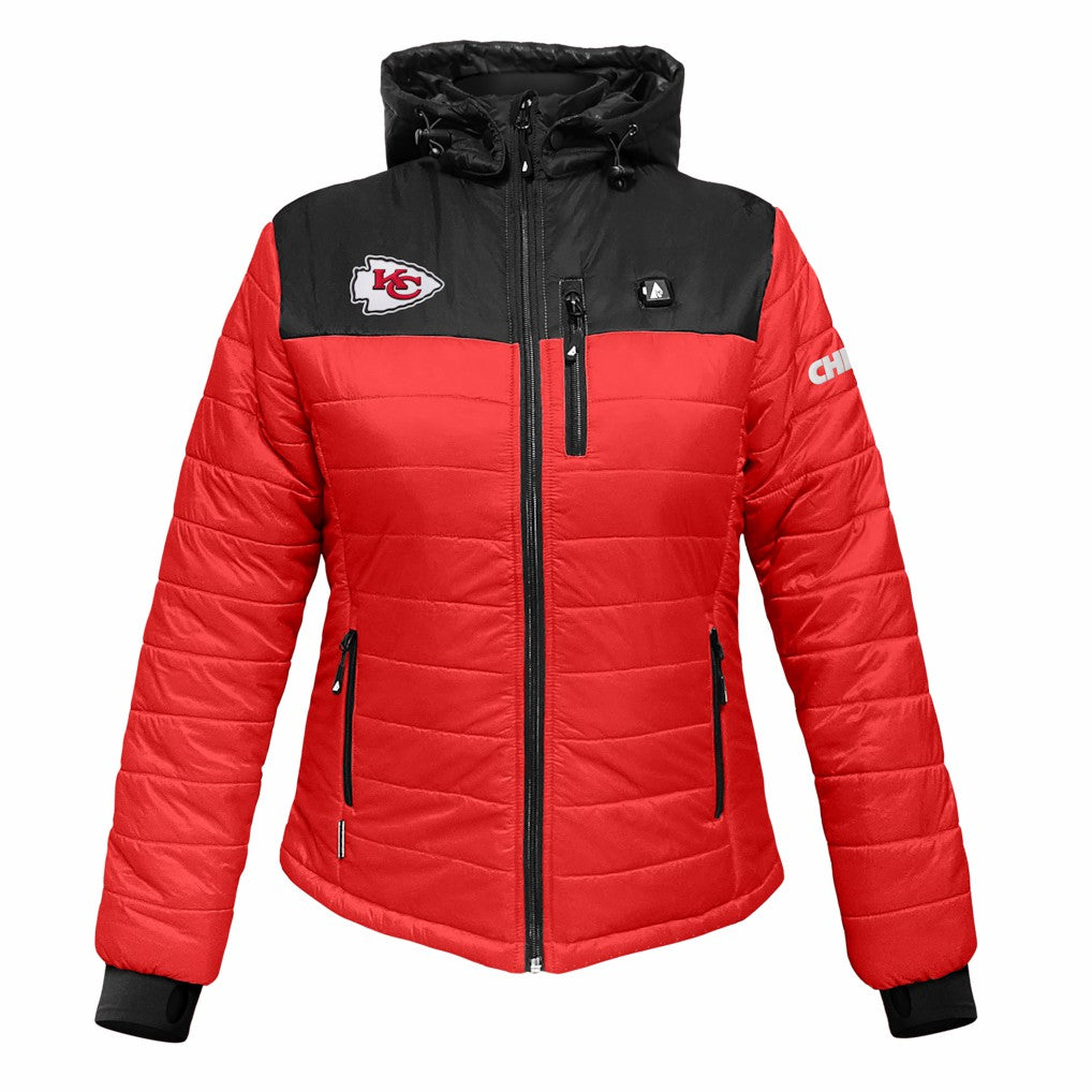 Kansas City Chiefs ActionHeat Women's 5V Battery Heated Insulated Puffer Full-Zip Jacket - Red/Black on sale