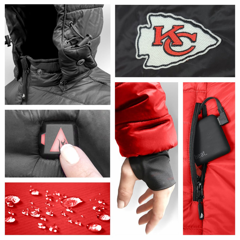 Kansas City Chiefs ActionHeat Women's 5V Battery Heated Insulated Puffer Full-Zip Jacket - Red/Black on sale