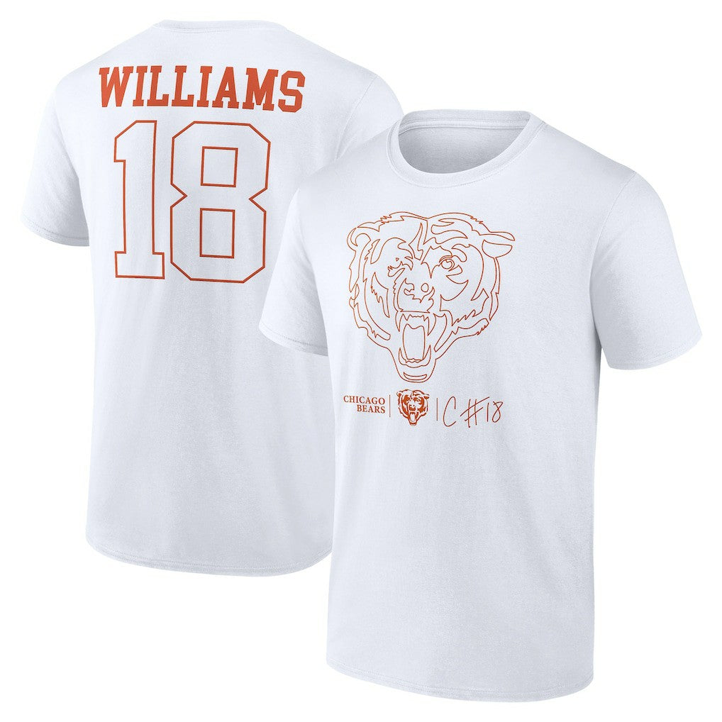 Caleb Williams Chicago Bears Outline Player T-Shirt - White discount