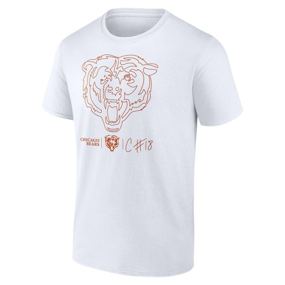 Caleb Williams Chicago Bears Outline Player T-Shirt - White discount