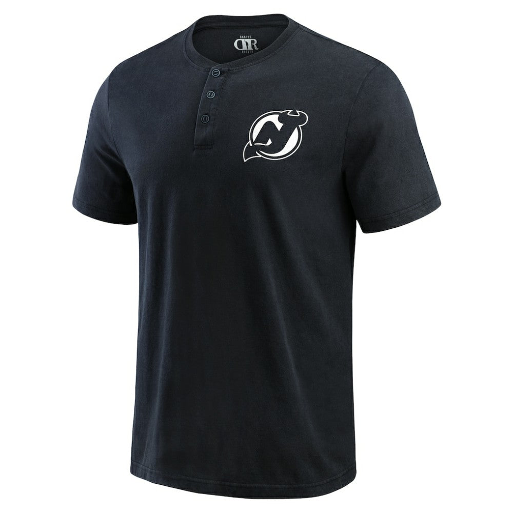 New Jersey Devils Darius Rucker Collection by Fanatics Fanatics Fest Washed Henley T-Shirt Black