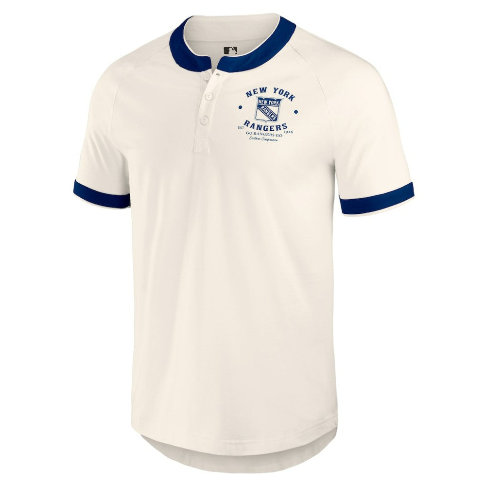 New York Rangers Darius Rucker Collection by Fanatics Fanatics Fest Henley Raglan T-Shirt Cream