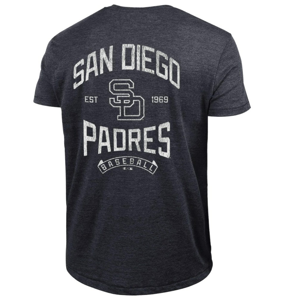 San Diego Padres Champion Vintage 3-Hit Tri-Blend T-Shirt - Black