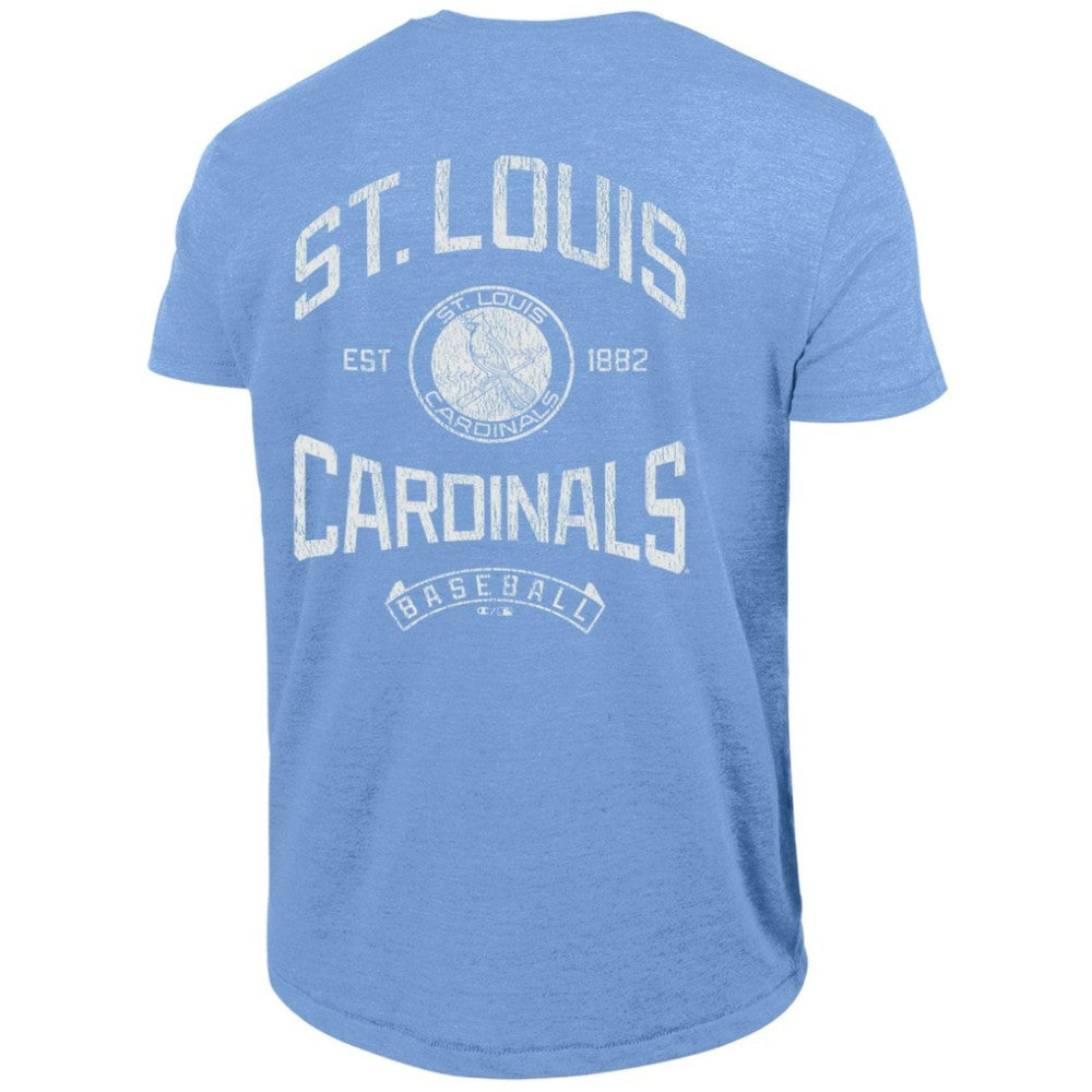 St. Louis Cardinals Champion Vintage 3-Hit Tri-Blend T-Shirt - Light Blue