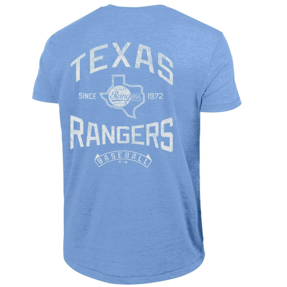 Texas Rangers Champion Vintage 3-Hit Tri-Blend T-Shirt - Light Blue