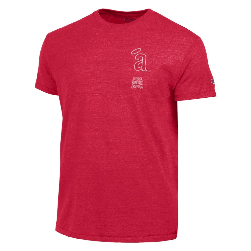 Los Angeles Angels Champion Vintage 3-Hit Tri-Blend T-Shirt - Red