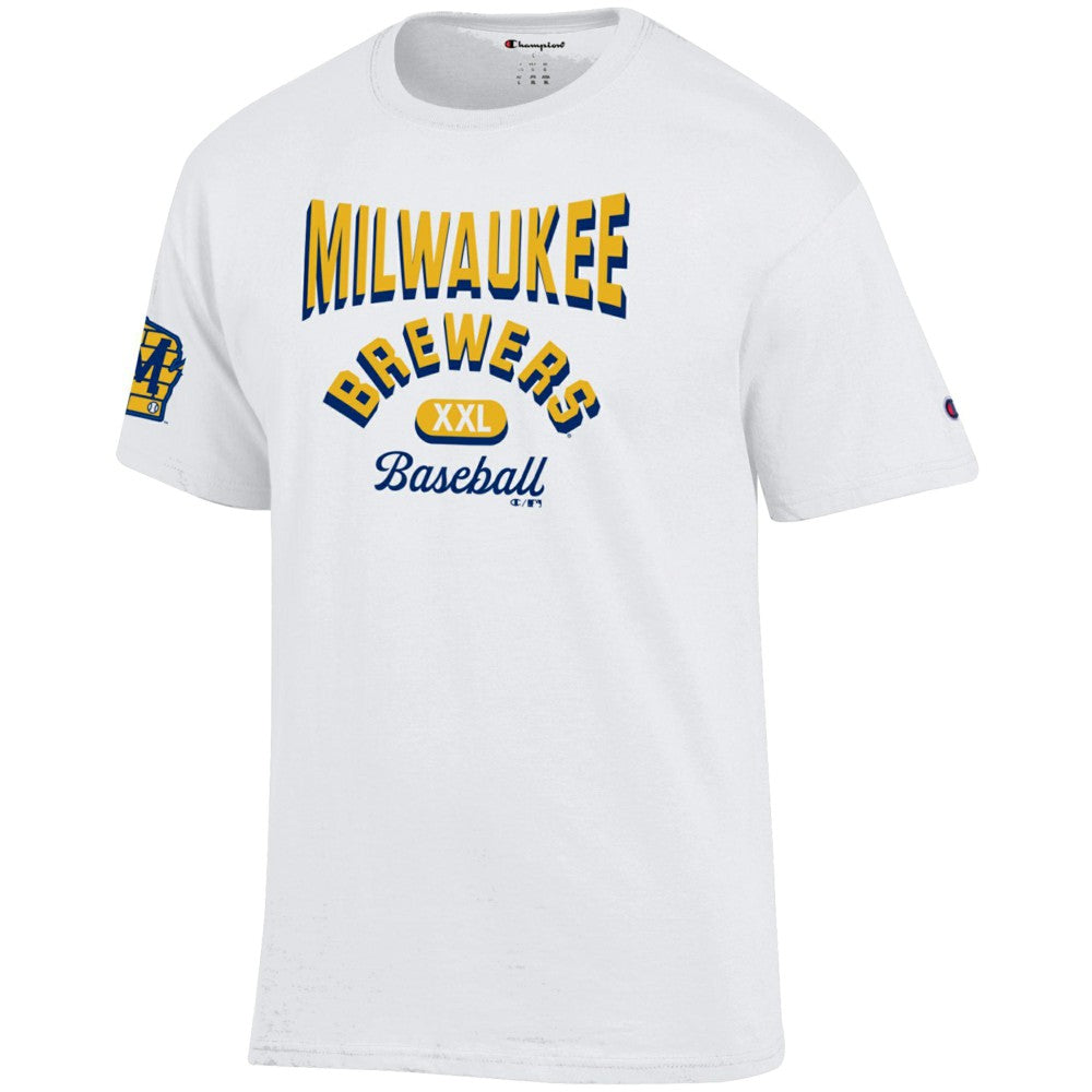 Milwaukee Brewers Champion 3-Hit Jersey T-Shirt - White