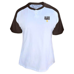 Fernando Tatis Jr. San Diego Padres Profile Women's Plus Size Name & Number Raglan Henley T-Shirt - White
