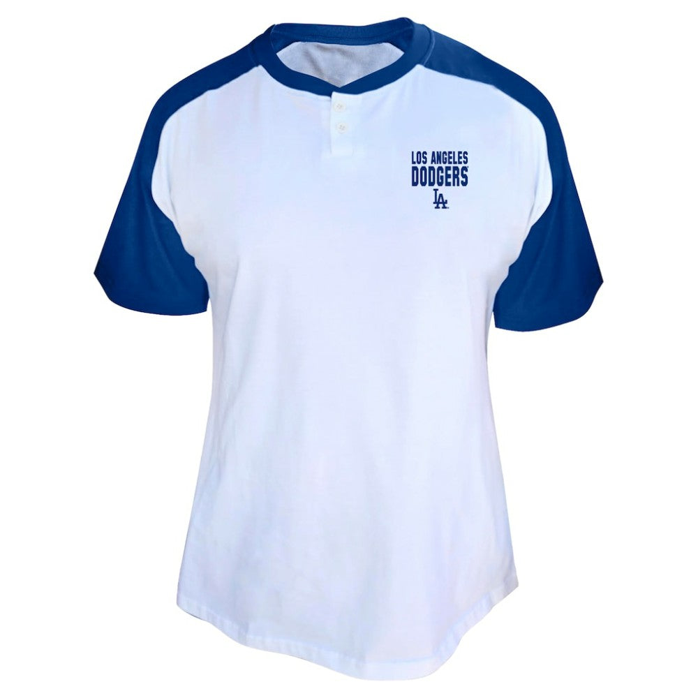 Shohei Ohtani Los Angeles Dodgers Profile Women's Plus Size Name & Number Raglan Henley T-Shirt - White