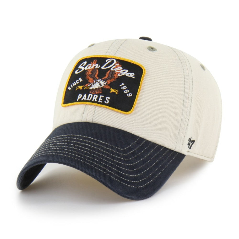 San Diego Padres Keepsake Collection Clean Up Adjustable Hat - Natural/Black | 47 brand