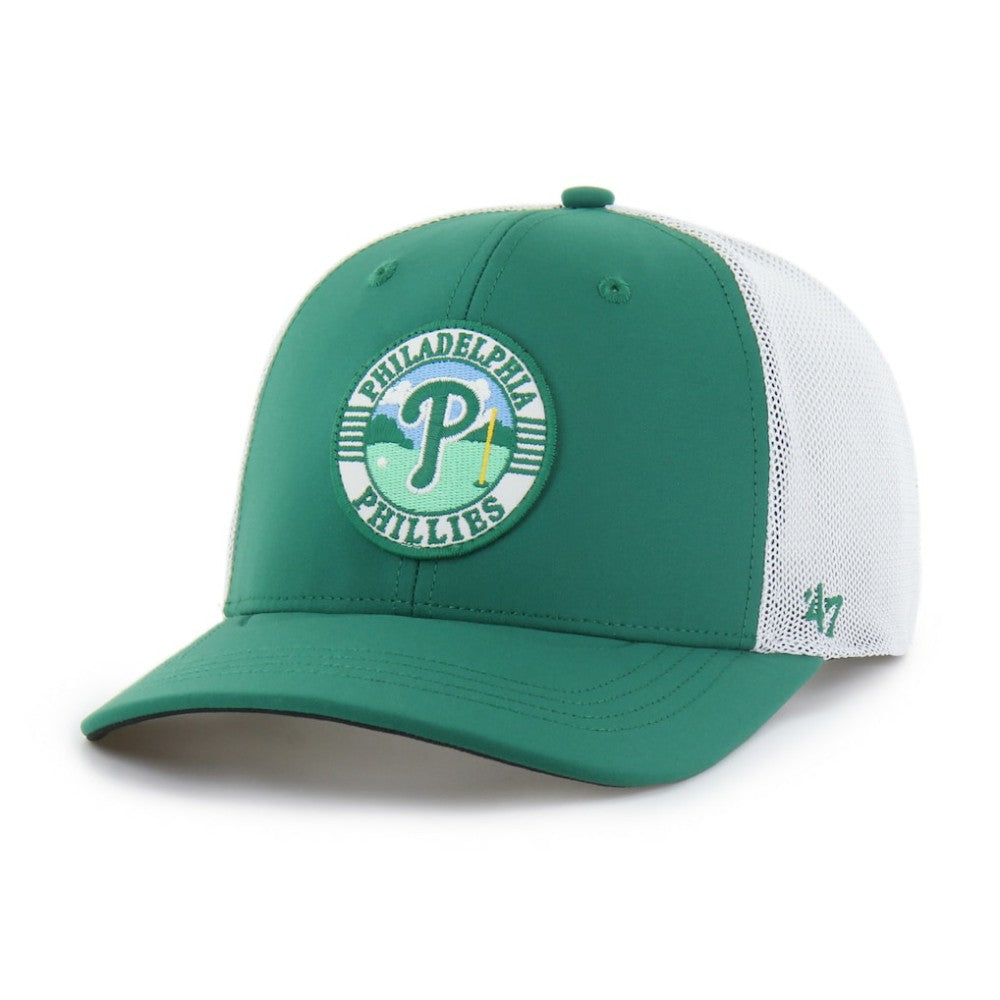 Philadelphia Phillies Elevated Greens Adjustable Trucker Hat - Kelly Green/White | 47 brand