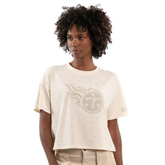 Tennessee Titans Starter Women's Rhinestone Sprinkle Boxy Cropped T-Shirt - Cream online