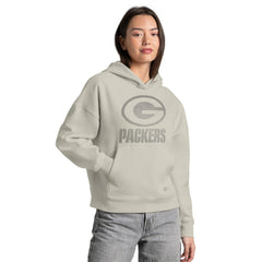 Green Bay Packers Starter Women's Rhinestone Relaxed Hoodie - Khaki sale