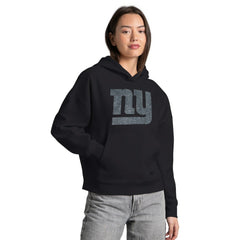 New York Giants Starter Women's Rhinestone Relaxed Hoodie - Black discount