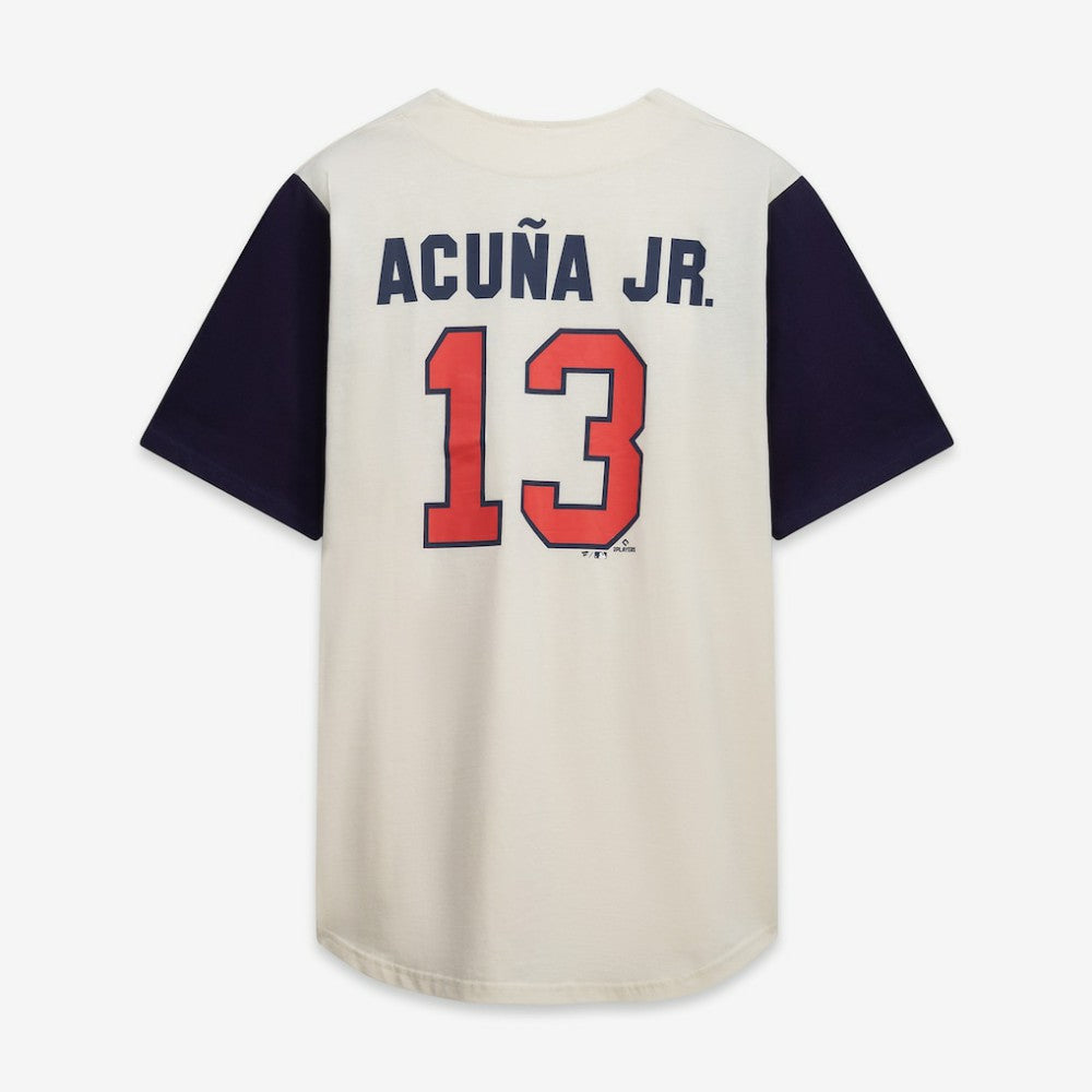 Atlanta Braves Profile Big & Tall Two-Color Fashion Jersey - Cream/Navy